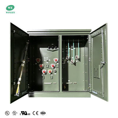 acheter Huile de transformateur montée sur un tampon à trois phases de 500 KVA immergée pour la distribution électrique résidentielle 12.47 KV avec UL cUL répertorié fabrication en ligne