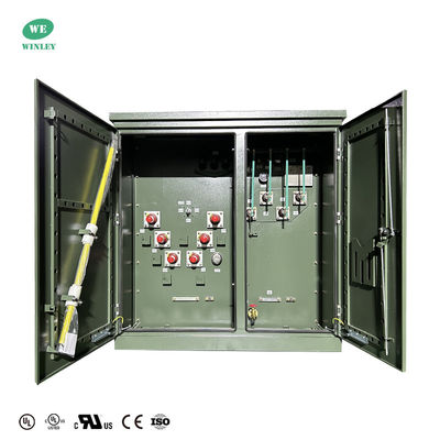 acheter L'huile de transformateur montée sur un tampon en 3 phases, immergée dans 500Kva 34,5KV à 208Y, alimentation en boucle avant morte fabrication en ligne