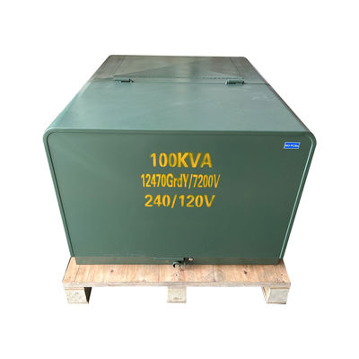 Transformateur d'alimentation en boucle monté sur un tampon à phase unique de 100kva 34,5kv 13,2kv 12,4 Kv