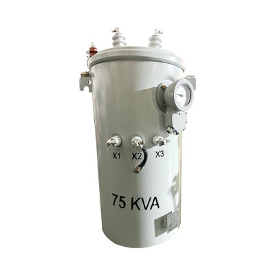 Transformateur d'électricité de 75 Kva Type d'huile de distribution Transformateur à pôle unique en phase 2400/4160GrdY