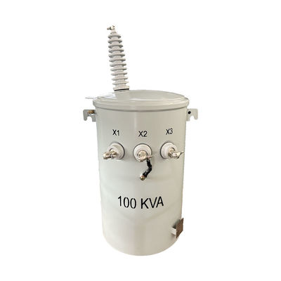 100KVA Transformateur de distribution à pôle monté à phase unique Double tension Passer de 34,5 KV à 120 V