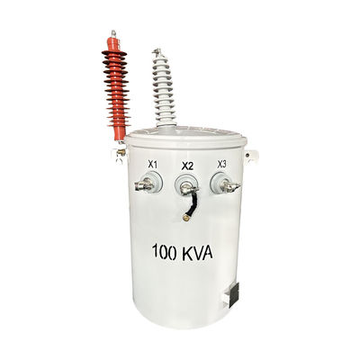 Transformateur de distribution aérien à pôle monté à 100 KVA standard ANSI / IEEE 13,8 KV