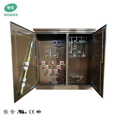 Distribution du transformateur monté sur un tampon en 3 phases Pas en bas 1000Kva 34500V à 208Y Immersion en huile Couleur personnalisée UL / CUL