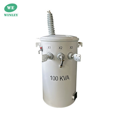 Transformateur de distribution électrique à pôle monté à une phase unique de 100 kW 34,5 KV à 120 V