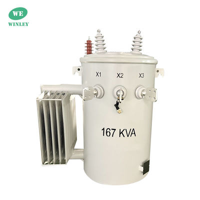 Transformateur de distribution à pôle monté à 167 KVA à phase unique 12,47 KV 2 fil d'huile immergé dans la norme IEEE