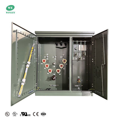 Transformateur solaire de 225kva Transformateur monté sur une plate-forme en trois phases pour les applications d'énergie solaire Passer de 208V à 13,8KV