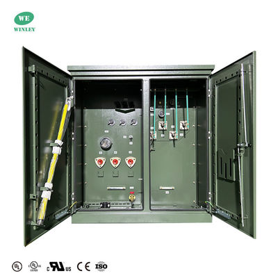 300Kva Transformateur à trois phases monté sur une plate-forme de distribution immergée dans l'huile 12870V à 208V Normes ANSI IEEE