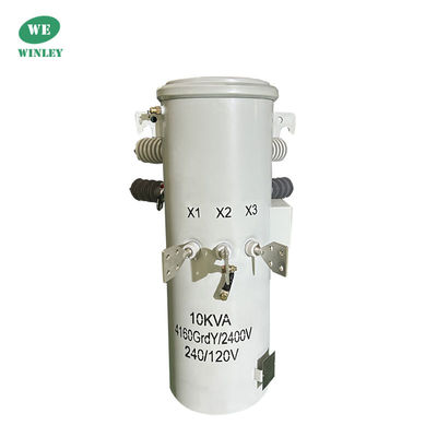 Transformateur de distribution à pôle montagé à phase unique de 10KVA, immergé dans l'huile 4160V