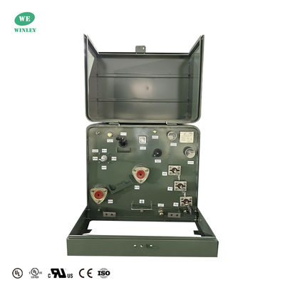 UL CUL Indiqué 75 kVA Transformateur montagé sur une seule plaque de phase résidentiel 13,8 KV à 120 V immergé dans l'huile Répond aux normes DOE 2016 ANSI IEEE