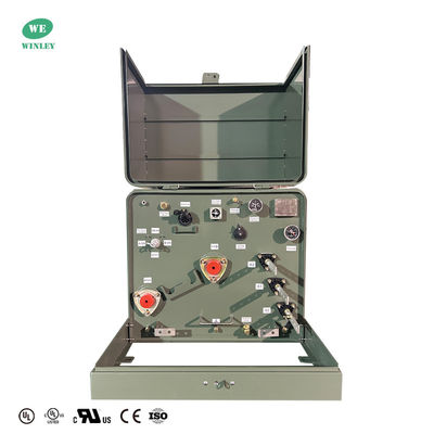 Transformateurs montagés sur un tampon à phase unique de 75 KVA Distribution d'alimentation extérieure Pas à pas vers le bas 12,47 KV Normes ANSI IEEE