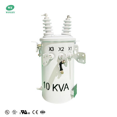 Transformateur de puissance monophasé immergé dans l'huile 10KVA Moyenne Tension 12470V à 120V, transformateur sur poteau