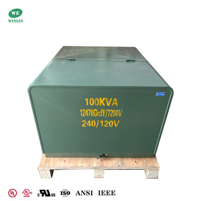 IEEE Standard UL Certifié 100Kva Type de transformateur à phase uniquePadmount alimentation en boucle de 12,47KV à 240/120V