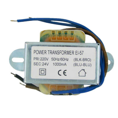 Cuivre du transformateur 230V 24V 1000mA/1A monophasé de puissance de 24VA E-I