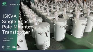 Transformateur monté sur poteau 15kva Transformateur de puissance immergé dans l'huile 13,8kv Norme CSA C2.2 certifiée cUL