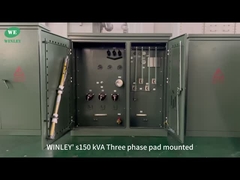 Transformateur sur socle triphasé de 150 kVA, homologué UL, 12870 V à 208 V, alimentation radiale, normes ASNI IEEE