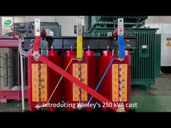 Transformateur à bobine coulée de 250kva Transformateurs de distribution électrique en résine coulée de type sec de 400v