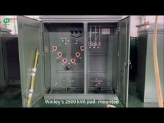 Réservoir en acier inoxydable 304 Transformateur triphasé de 2500 kVA monté sur socle 12,47 kV à 480 V Distribution d'énergie